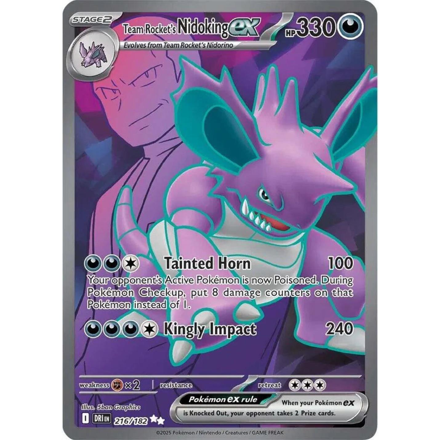 Team Rocket's Nidoking ex 216/182 - Destined Rivals - Holofoil