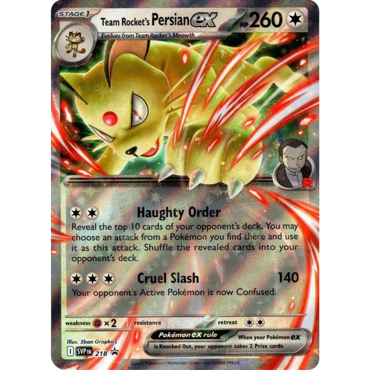 Team Rocket's Persian ex 218 - Scarlet & Violet Promo - Holofoil