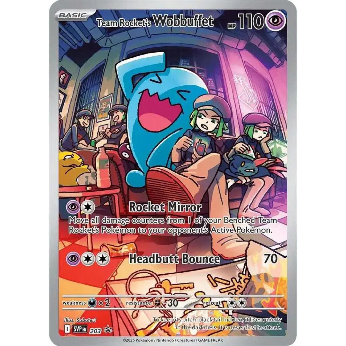 Team Rocket's Wobbuffet 203 - Scarlet & Violet Promo - Holofoil (sealed)