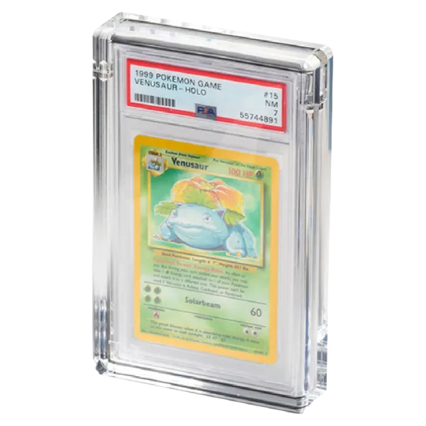 The Acrylic Box – Graded Card Display (Trophy) dicht met kaart