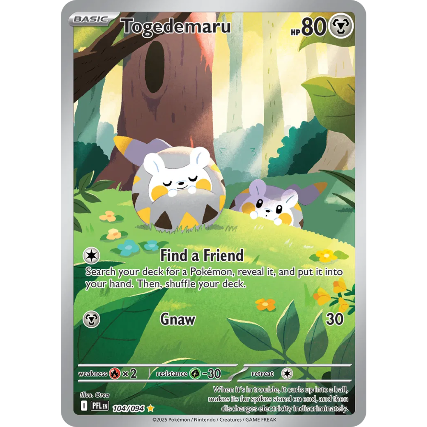 Togedemaru 104/094 - Phantasmal Flames - Holofoil