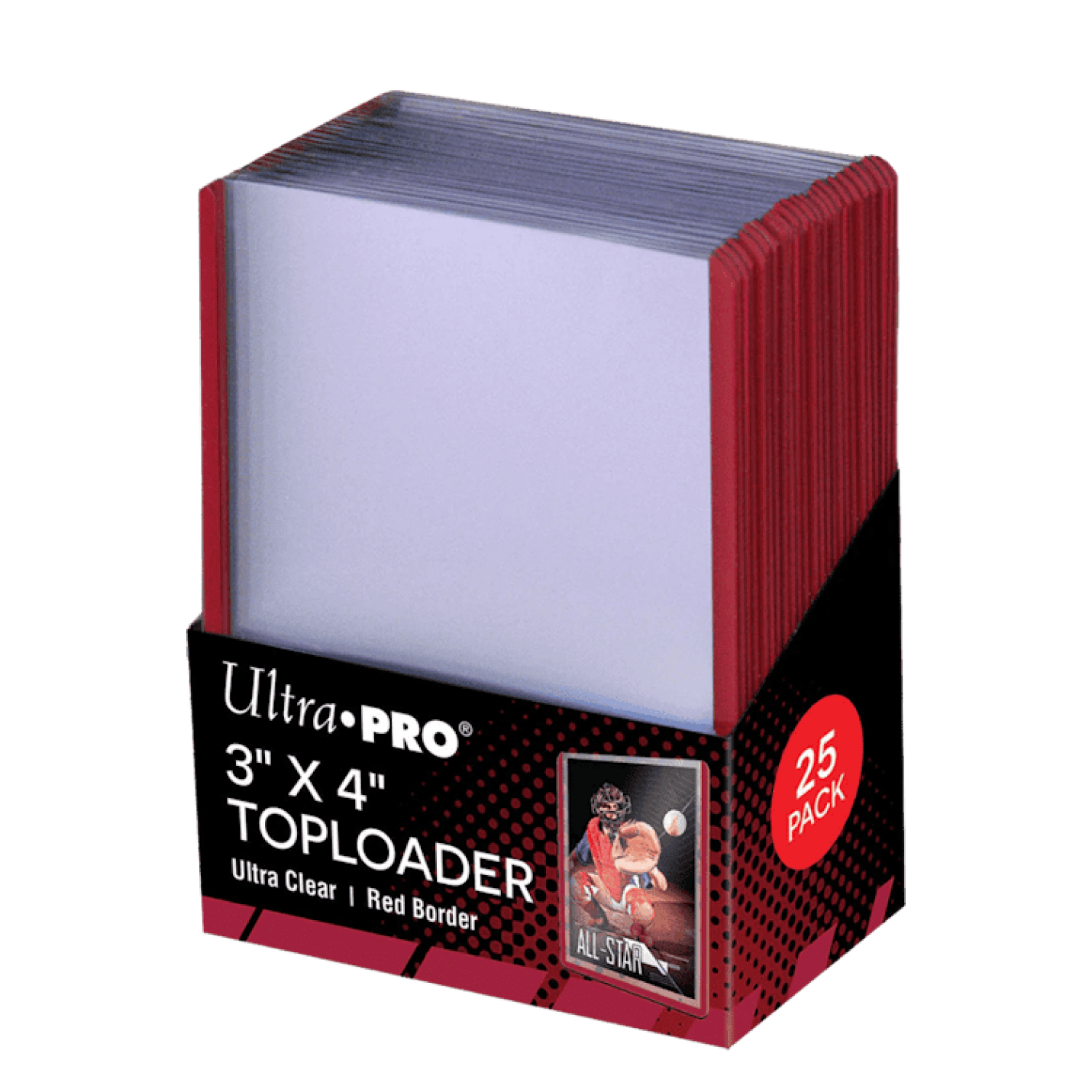 Ultra Pro - Colored Border Toploaders ( 25 stuks ) Rood