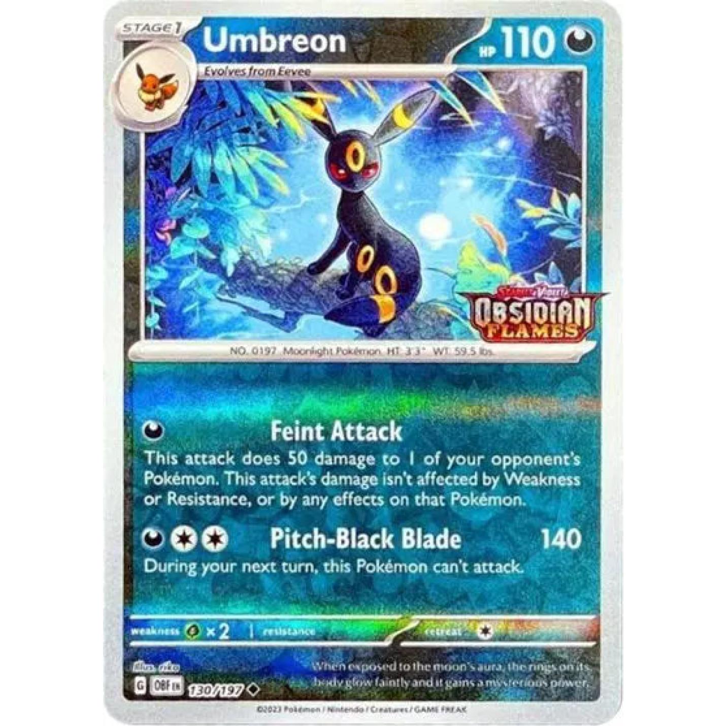 Umbreon (Stamped) 130/197 - Obsidian Flames - Reverse Holofoil
