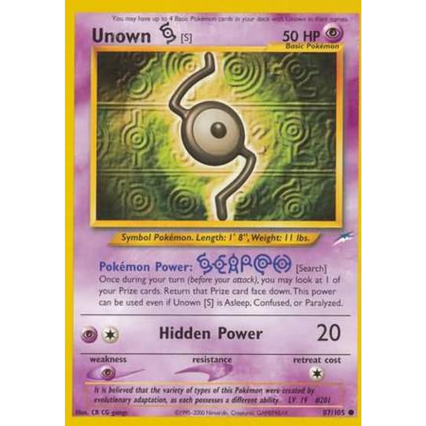 Unown [S] 87/105 - Neo Destiny (Unlimited) - Normal