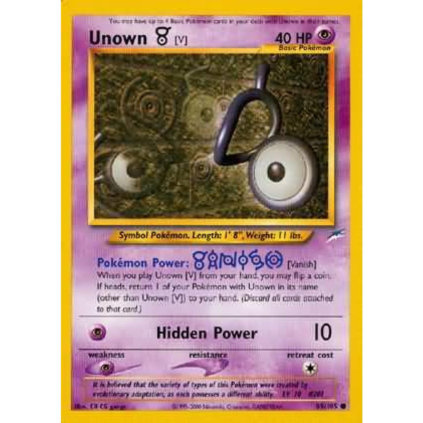 Unown [V] 89/105 - Neo Destiny (Unlimited) - Normal