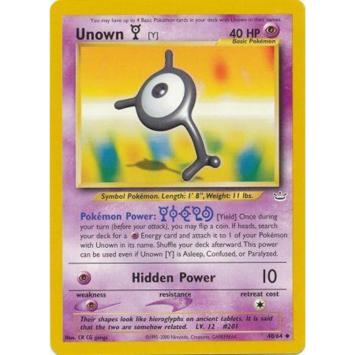 Unown [Y] 40/64 - Neo Revelation (Unlimited) - Normal