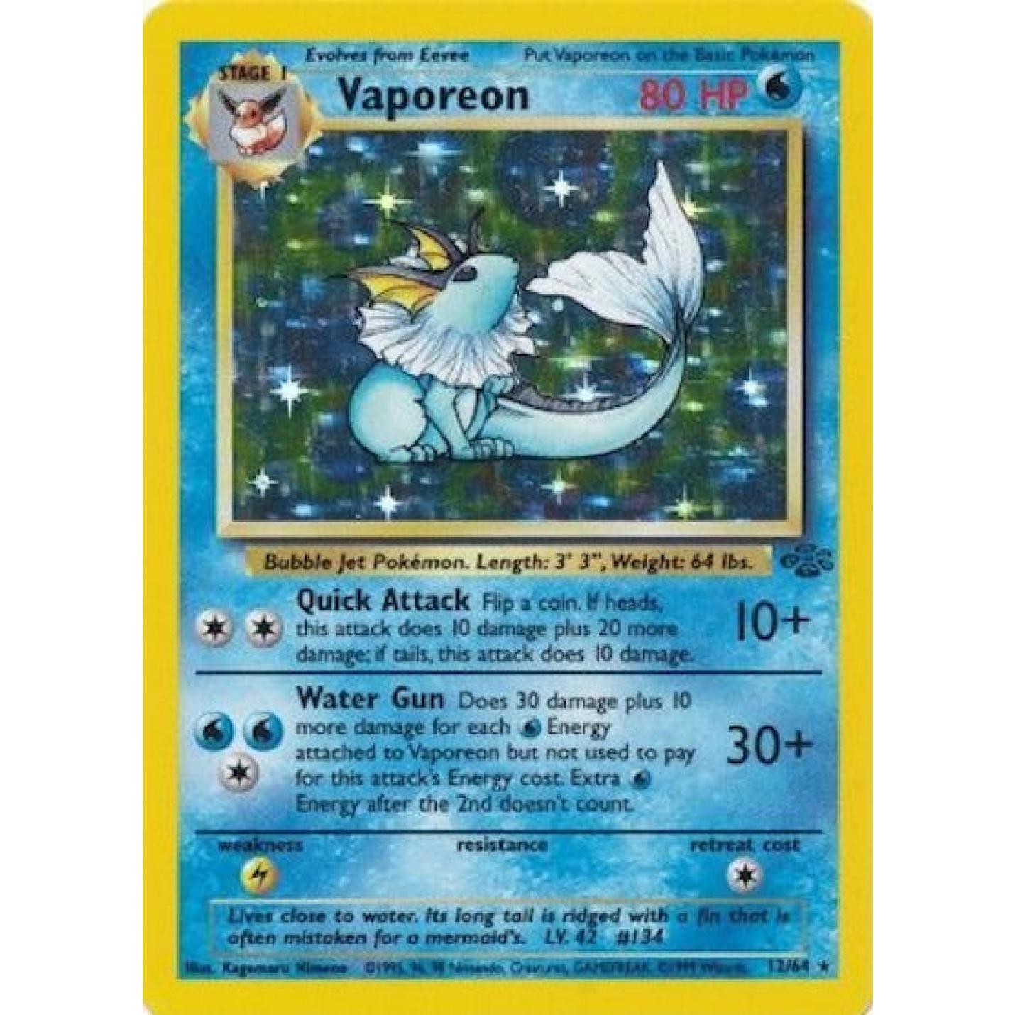 Vaporeon 12/64 - Jungle (Unlimited) - Holofoil