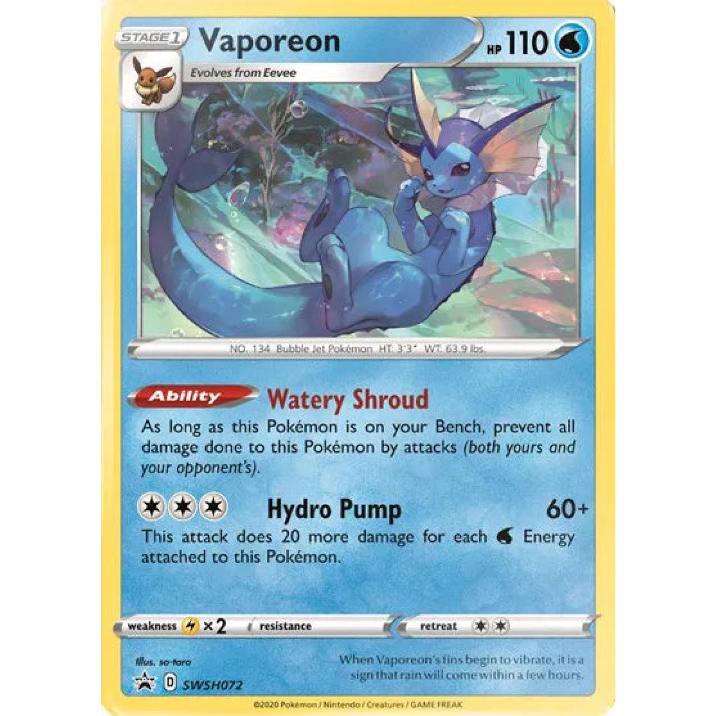 Vaporeon SWSH072 - Sword & Shield Promo - Holofoil