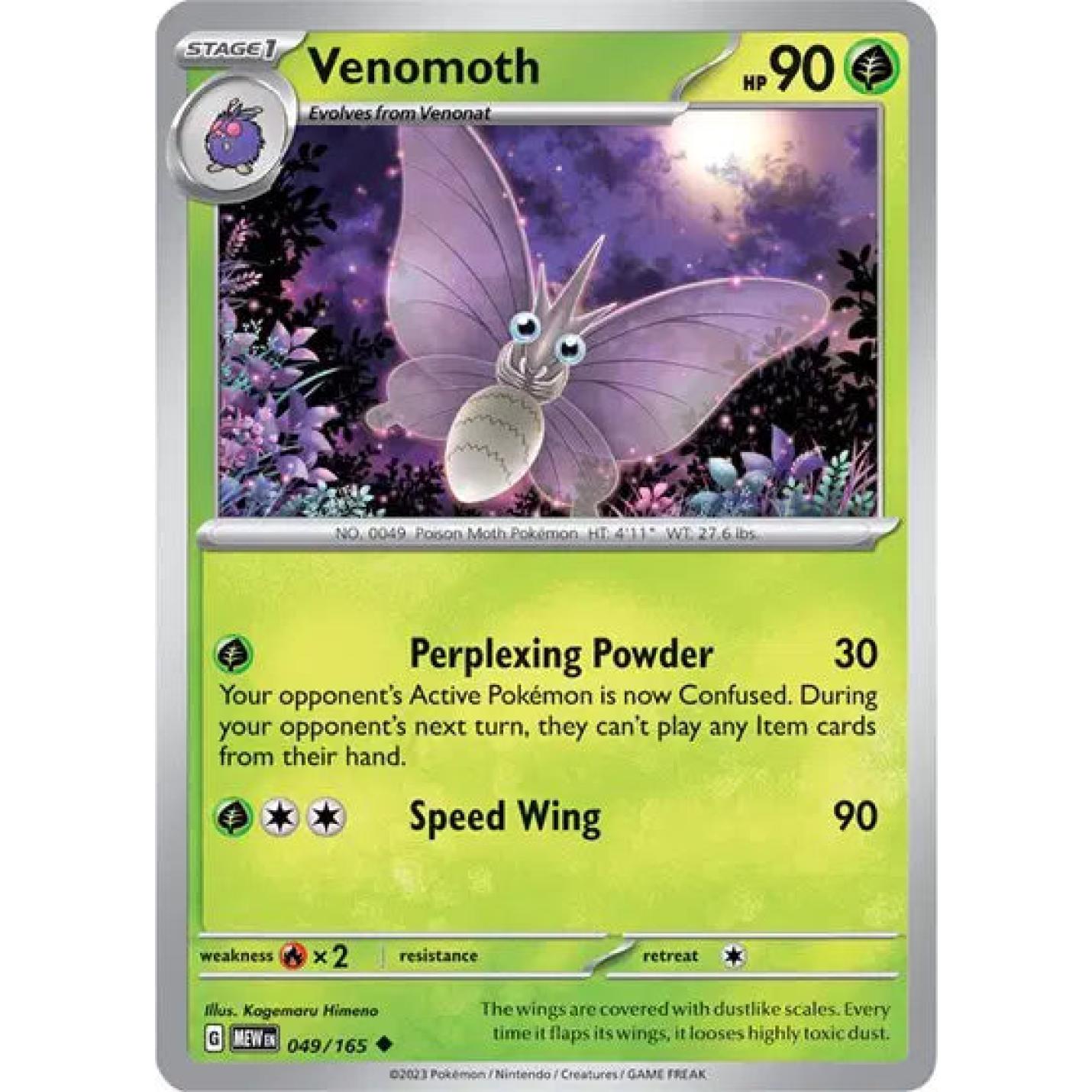 Venomoth 049/165 - Scarlet & Violet 151 - Reverse Holofoil