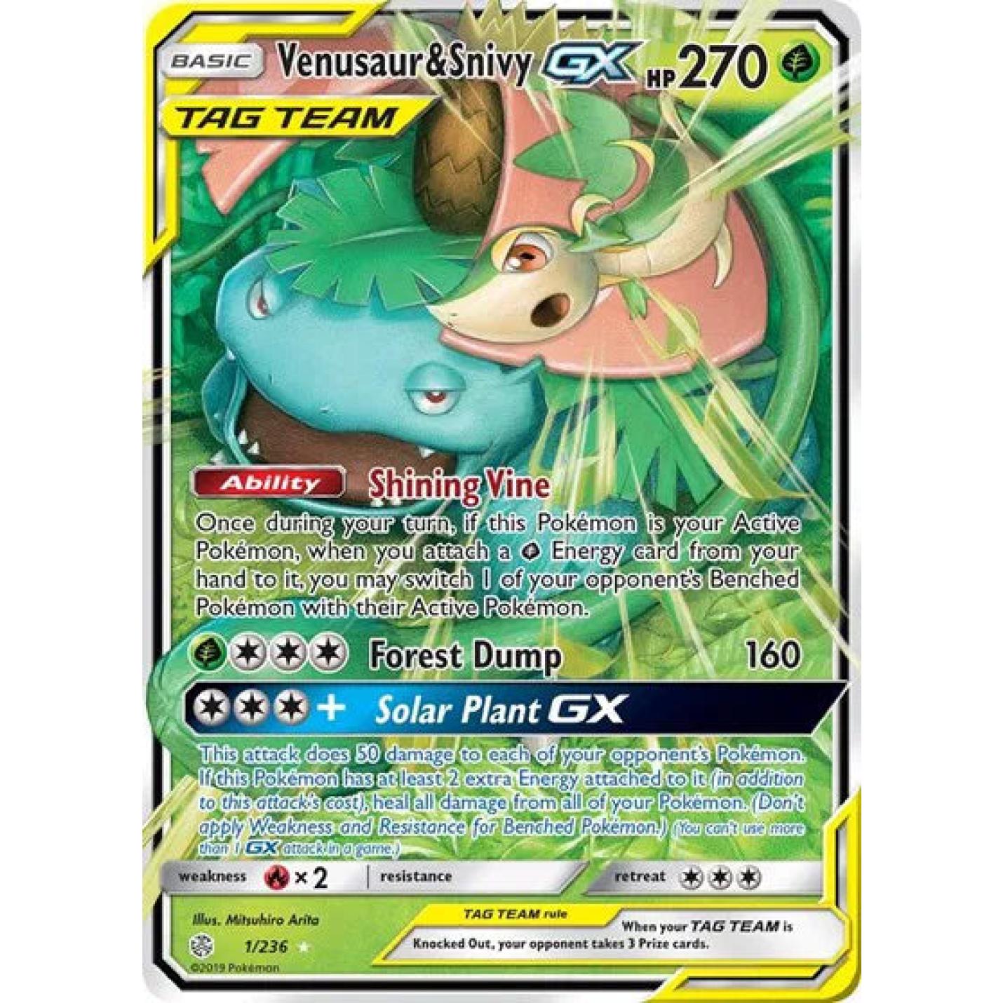 Venusaur & Snivy GX 1/236 - Cosmic Eclipse - Holofoil