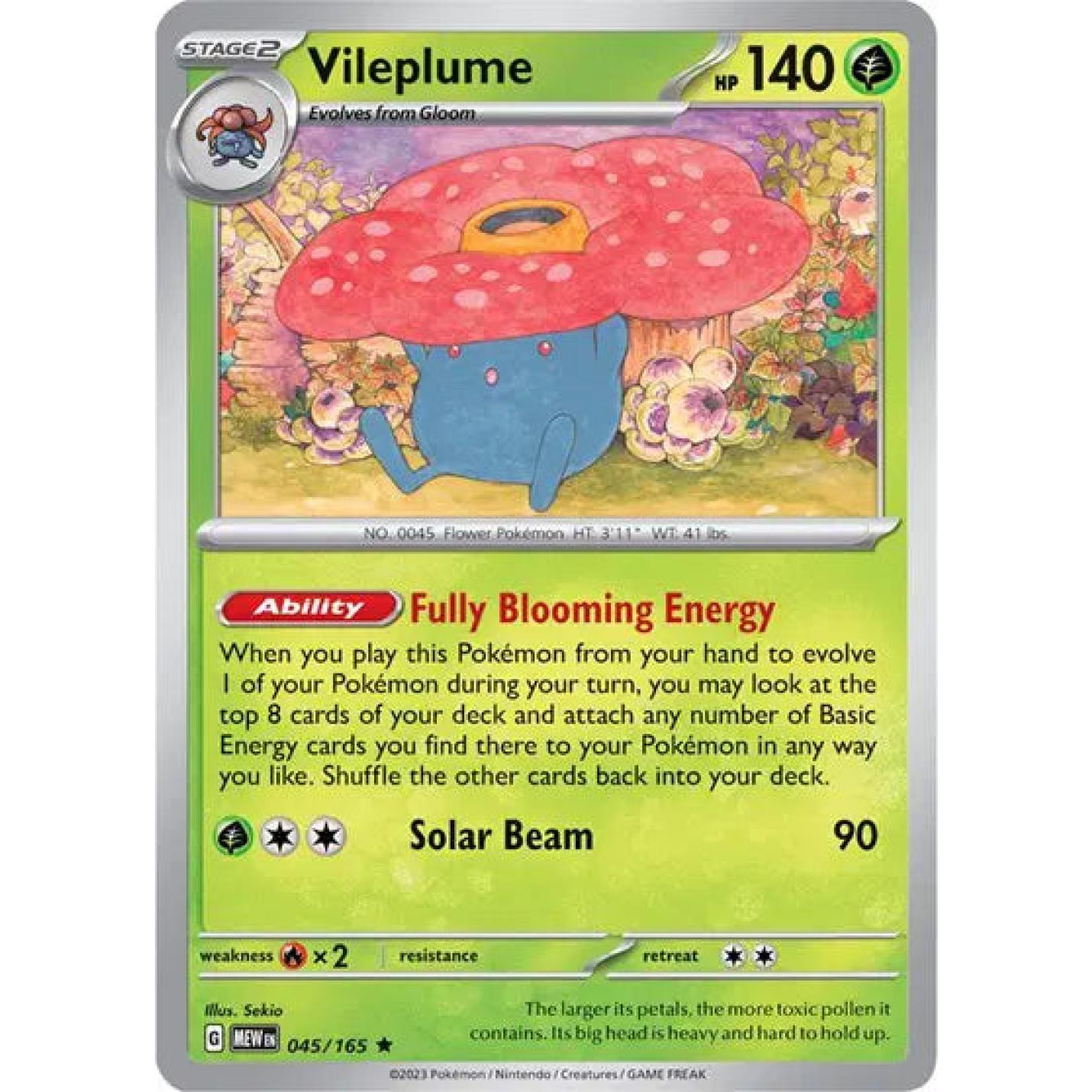 Vileplume 045/165 - Scarlet & Violet 151 - Reverse Holofoil