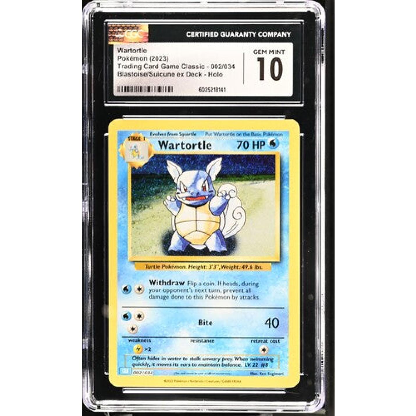 Wartortle (CGC 10) 002/034 - Trading Card Game Classic - Holofoil