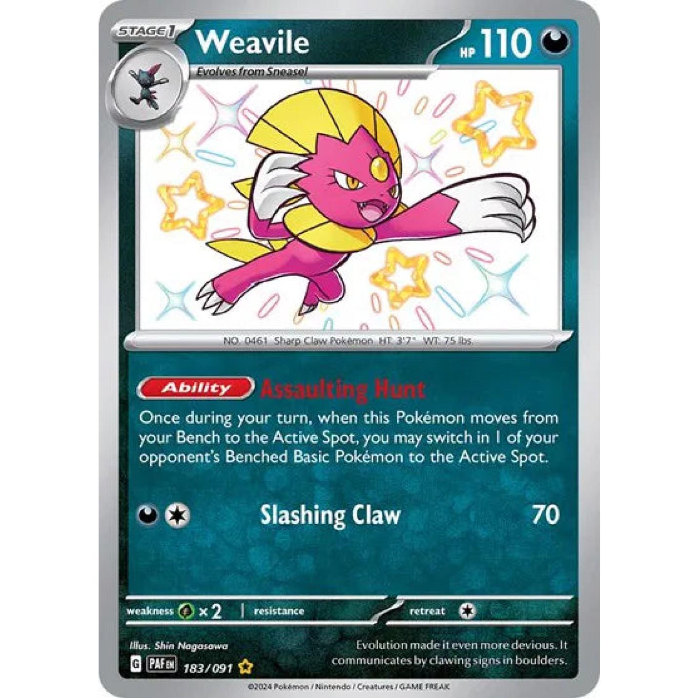 Weavile 183/091 - Paldean Fates - Holofoil