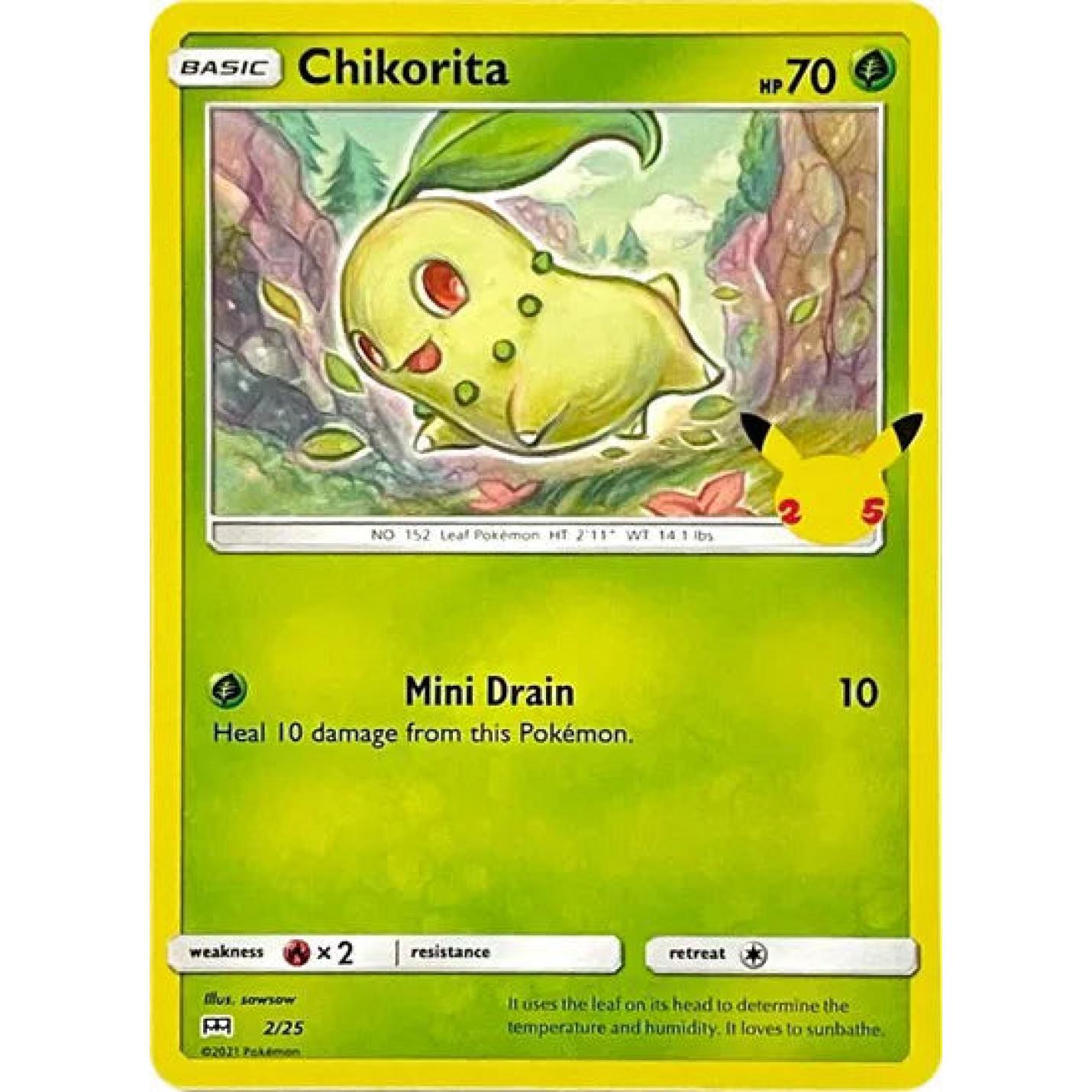 Chikorita 2/25 - McDonald's 25th Anniversary Promos - Holofoil