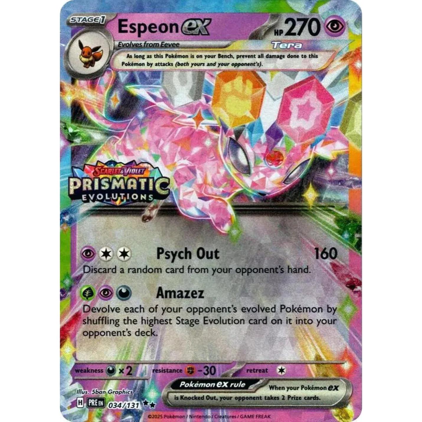 Espeon ex (Stamped) 034/131 - Prismatic Evolutions - Holofoil (sealed)