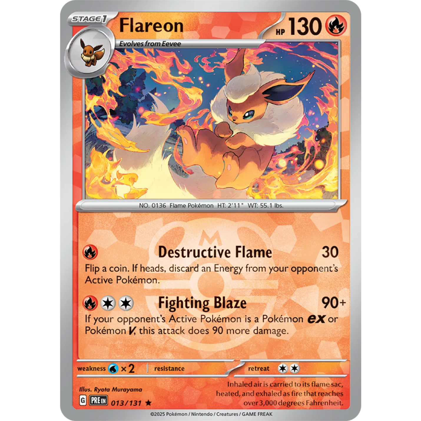 Flareon 013/131 - Prismatic Evolutions - Master Ball Pattern