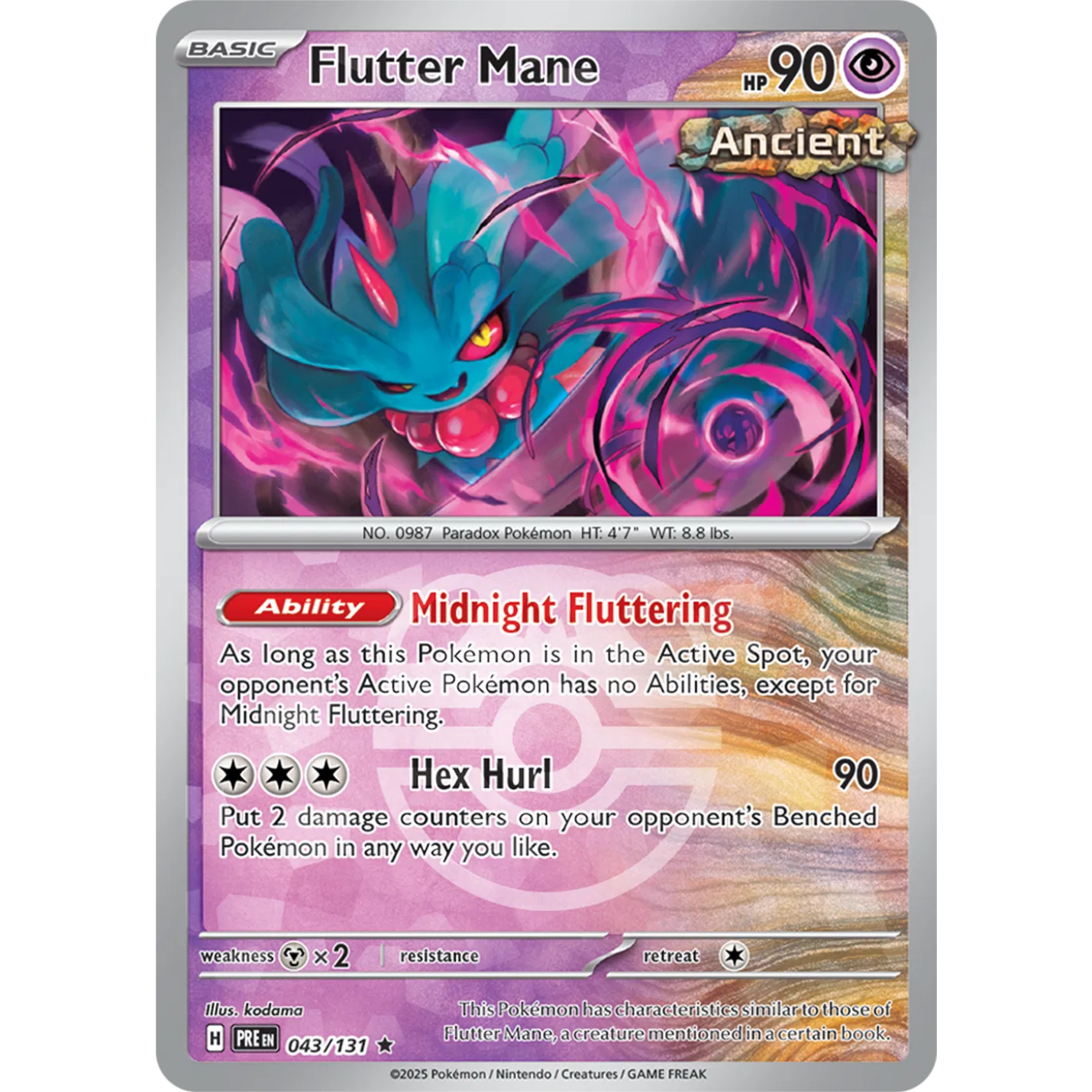 Flutter Mane 043/131 - Prismatic Evolutions - Master Ball Pattern