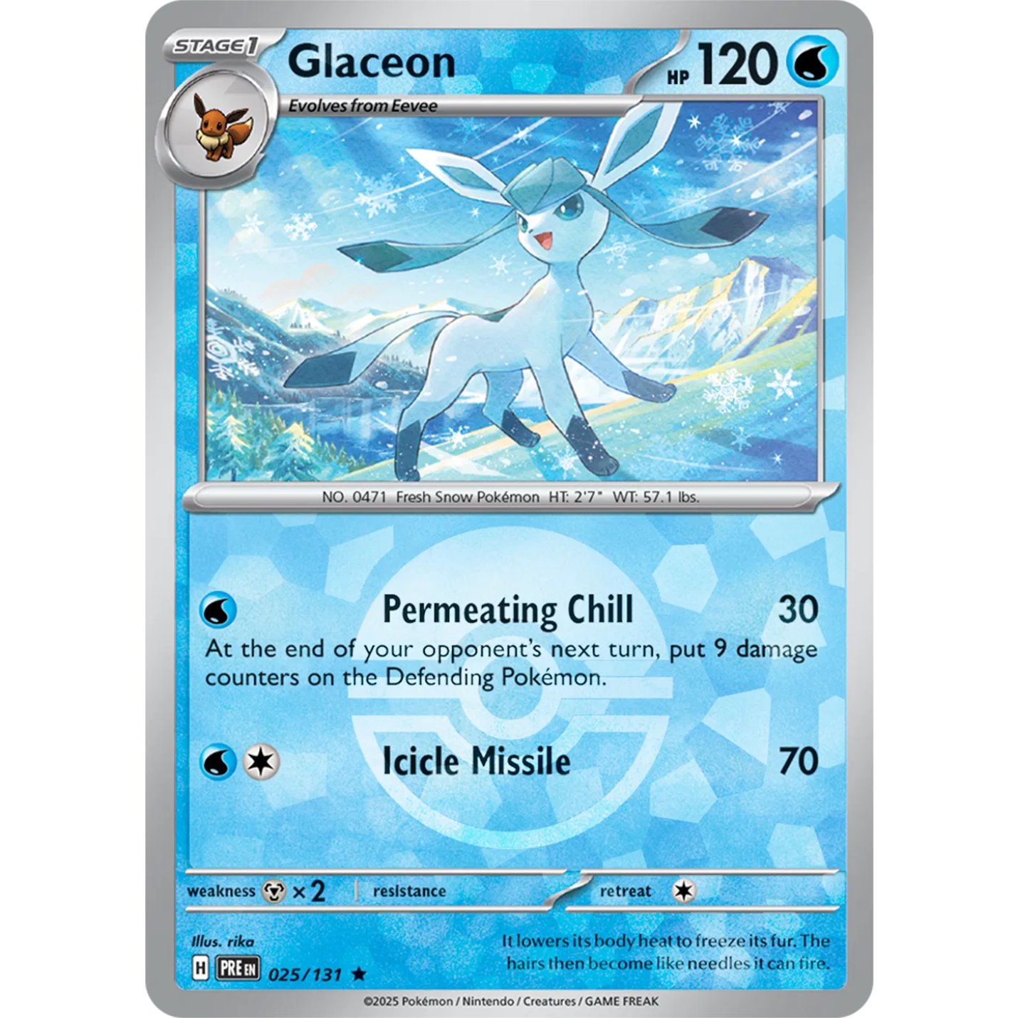 Glaceon 025/131 - Prismatic Evolutions - Poke Ball Pattern