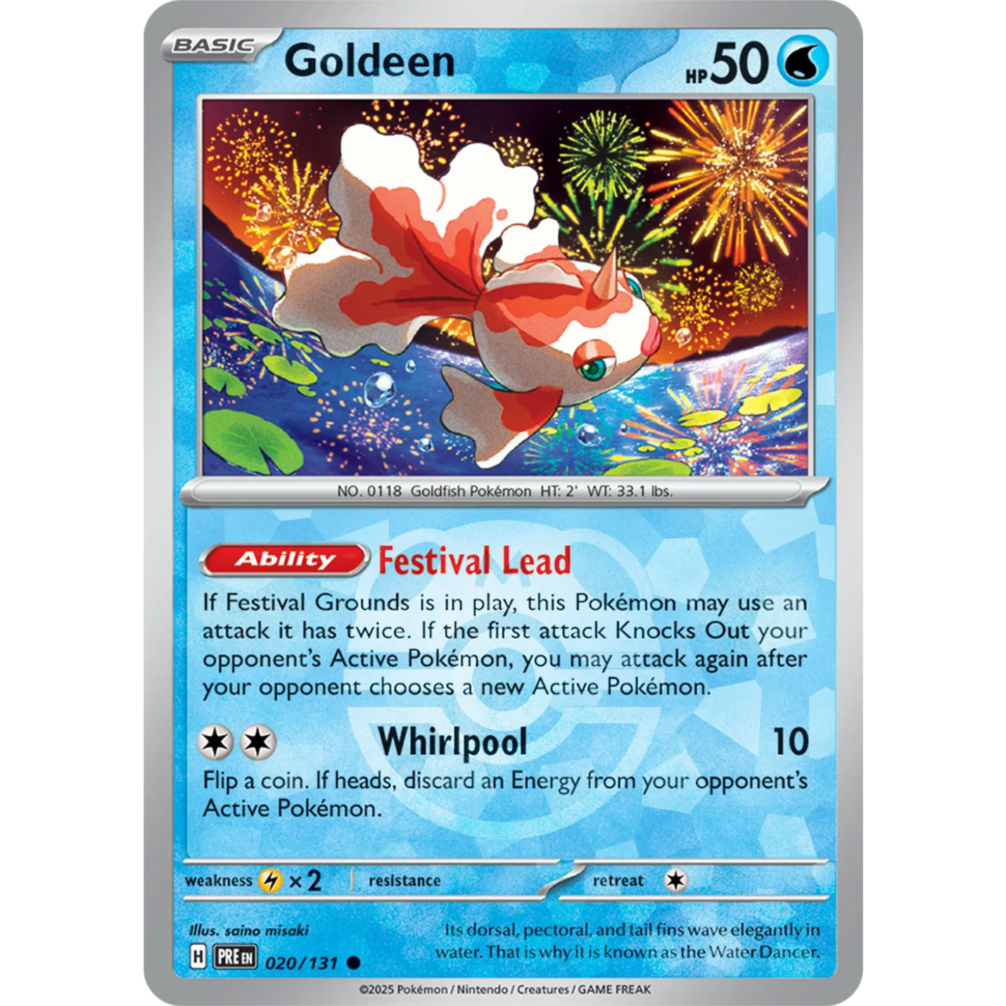 Goldeen 020/131 - Prismatic Evolutions - Master Ball Pattern