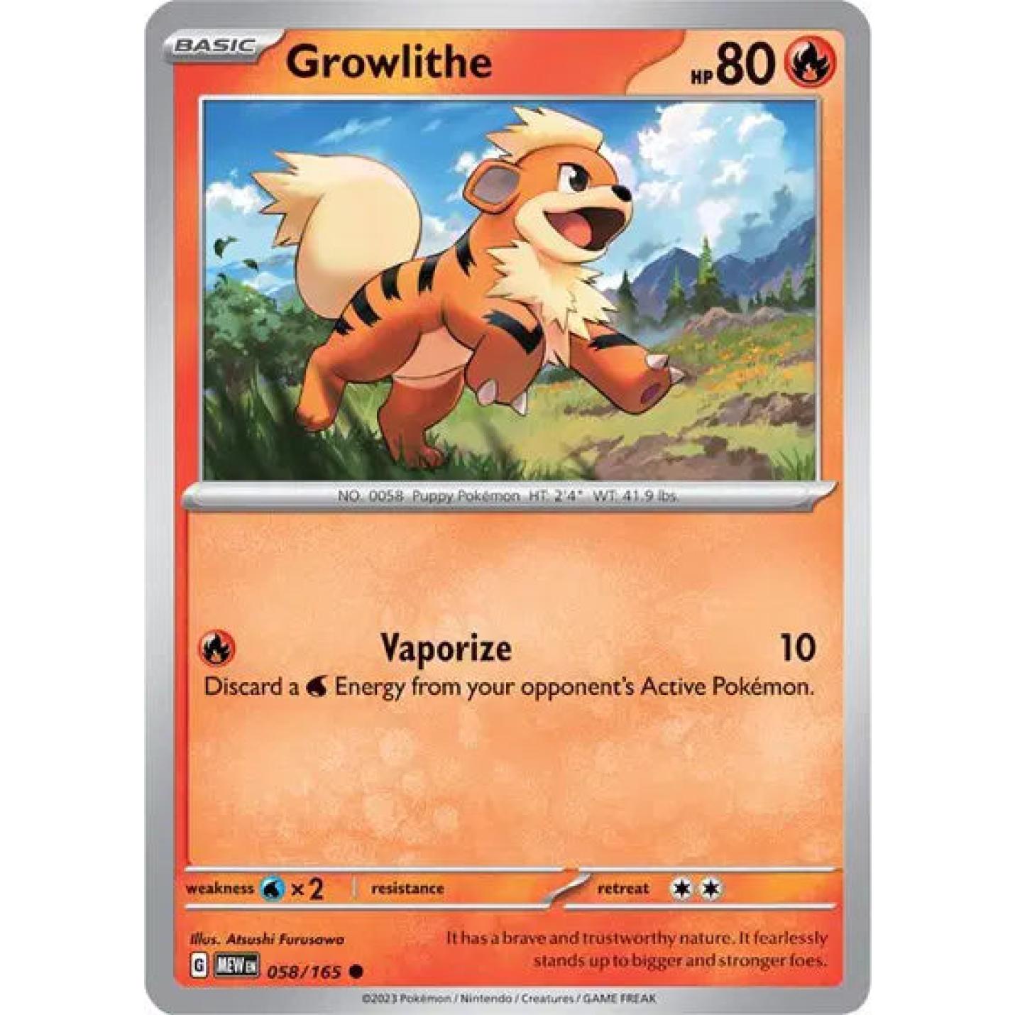 Growlithe 058/165 - Scarlet & Violet 151 - Reverse Holofoil