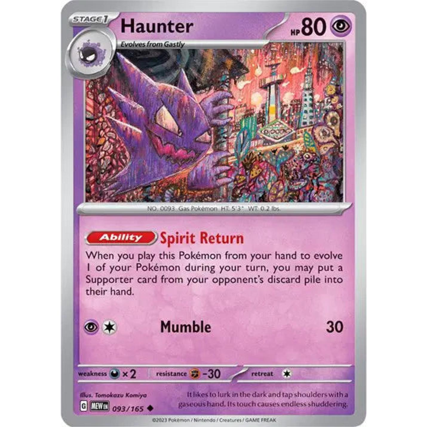 Haunter 093/165 - Scarlet & Violet 151 - Reverse Holofoil