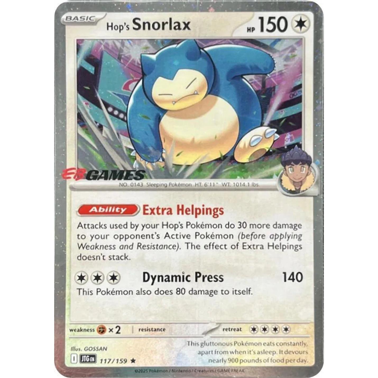Hop's Snorlax 117/159 - EB Games - Cosmos Holo (sealed)