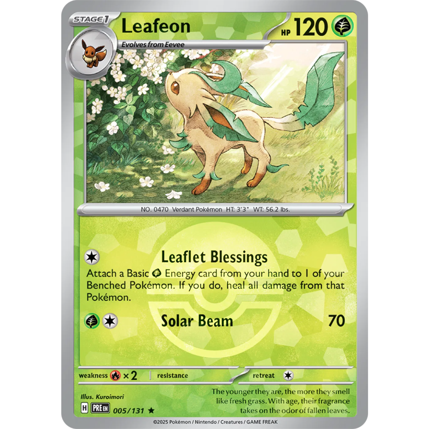 Leafeon 005/131 – Prismatic Evolutions – Poke Ball Pattern