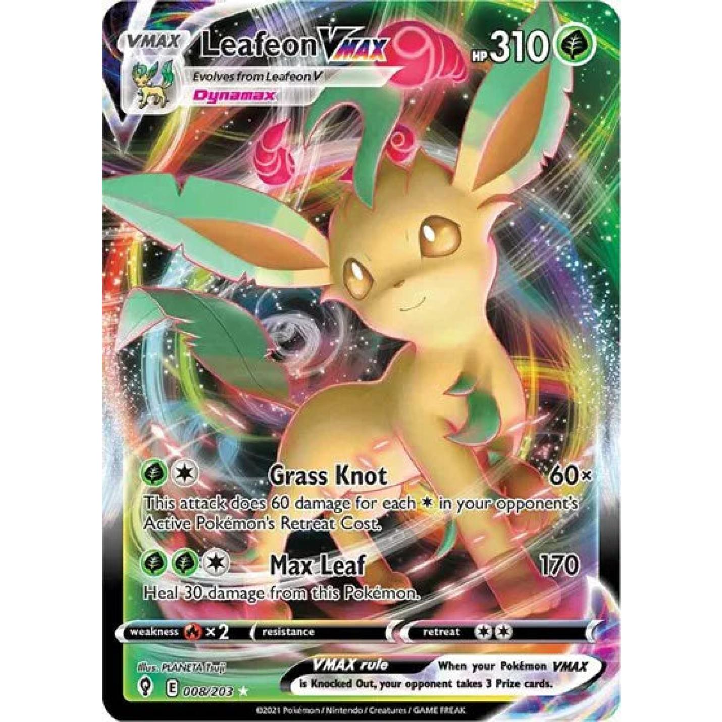 Leafeon VMAX 008/203 - Evolving Skies - Holofoil