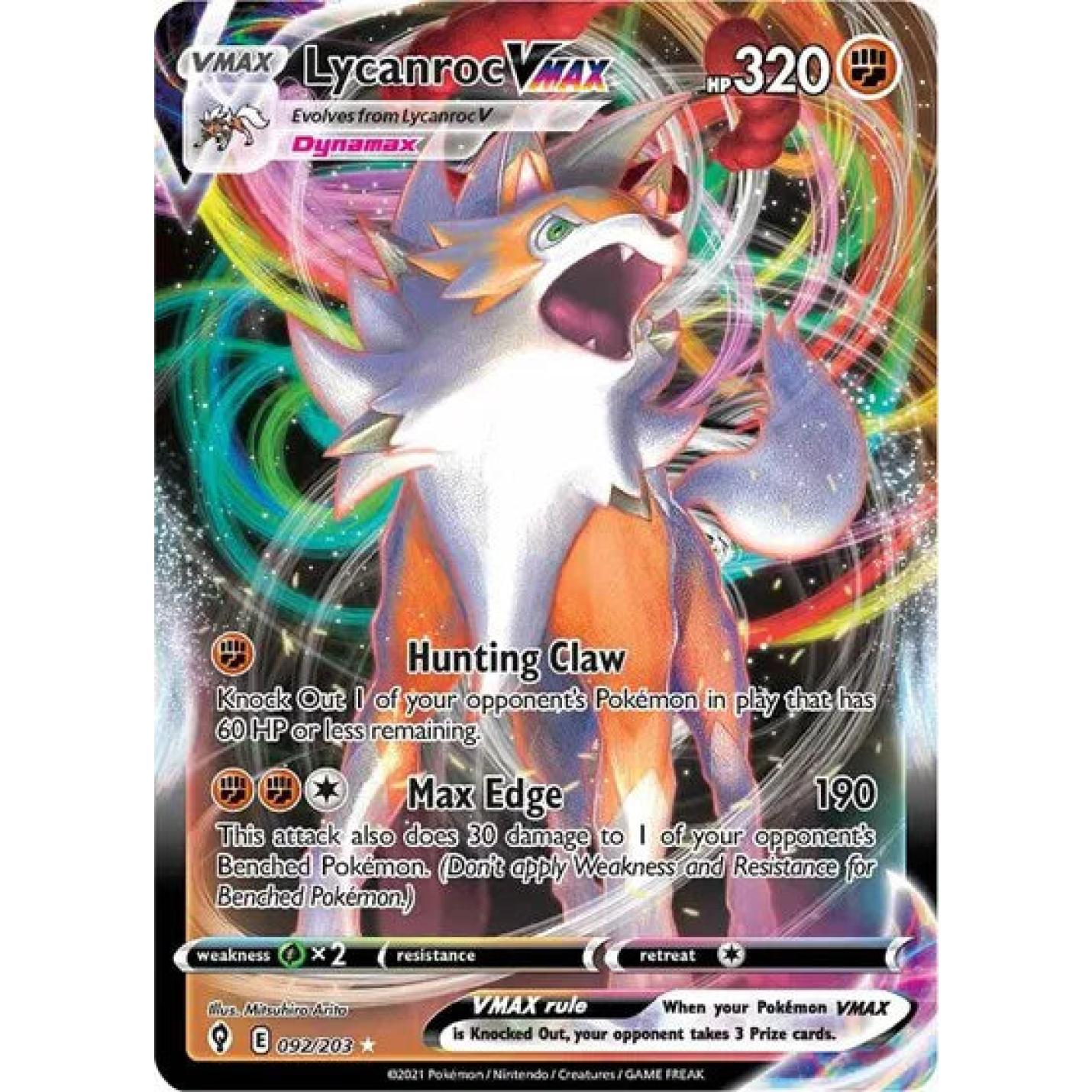 Lycanroc VMAX 092/203 - Evolving Skies - Holofoil