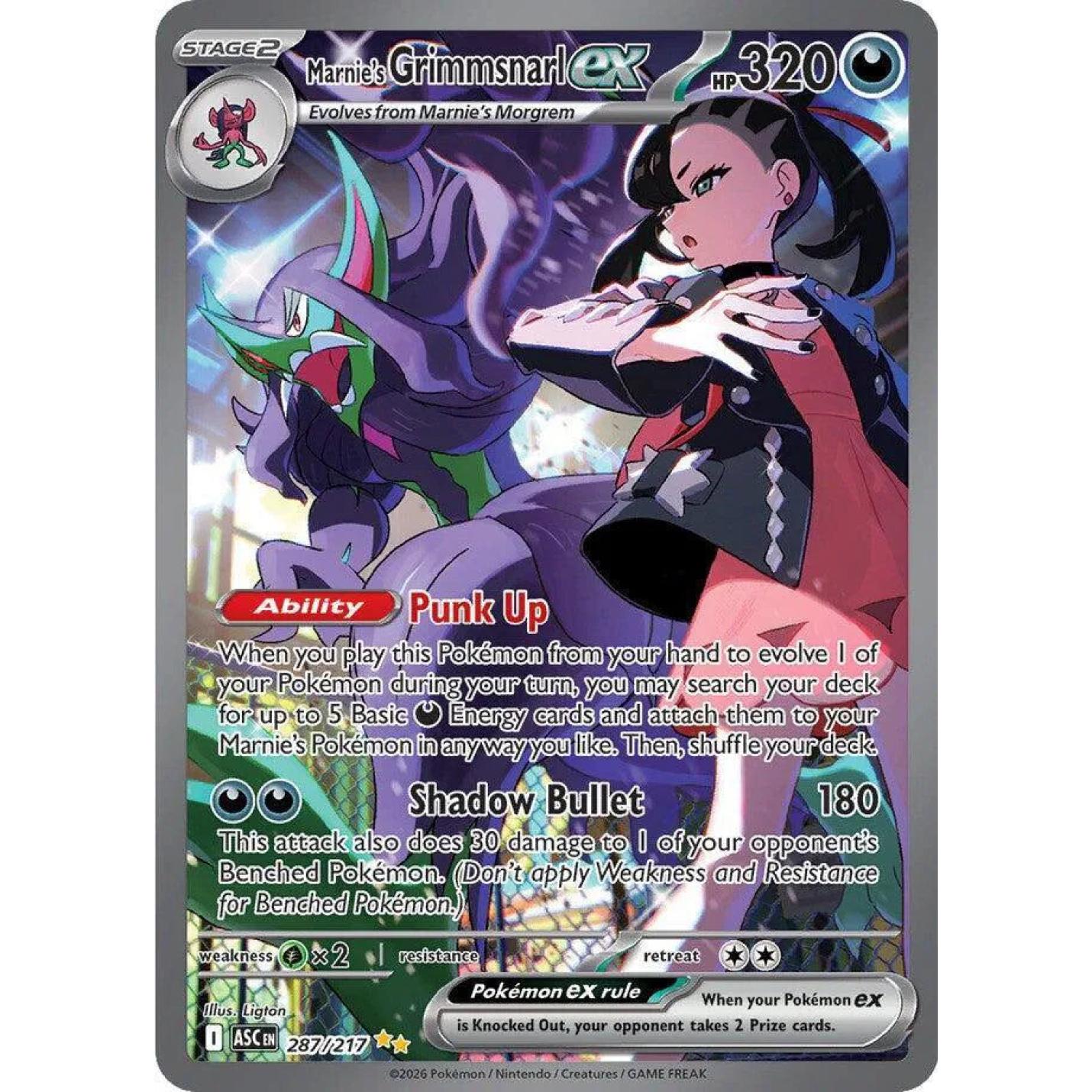Marnie's Grimmsnarl ex 287/217 - Ascended Heroes - Holofoil