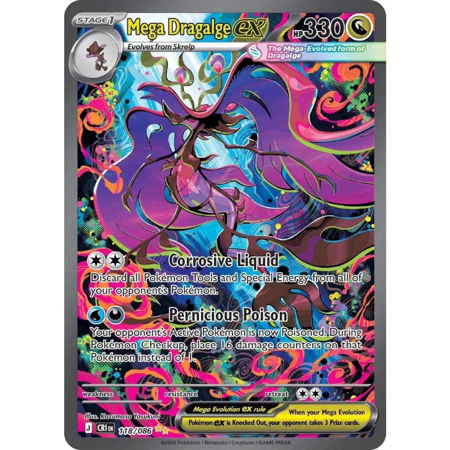 Mega Dragalge ex 118/086 - Chaos Rising - Holofoil