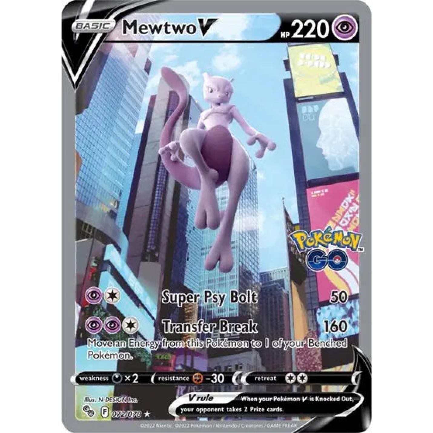 Mewtwo V 072/078 - Pokemon Go - Holofoil
