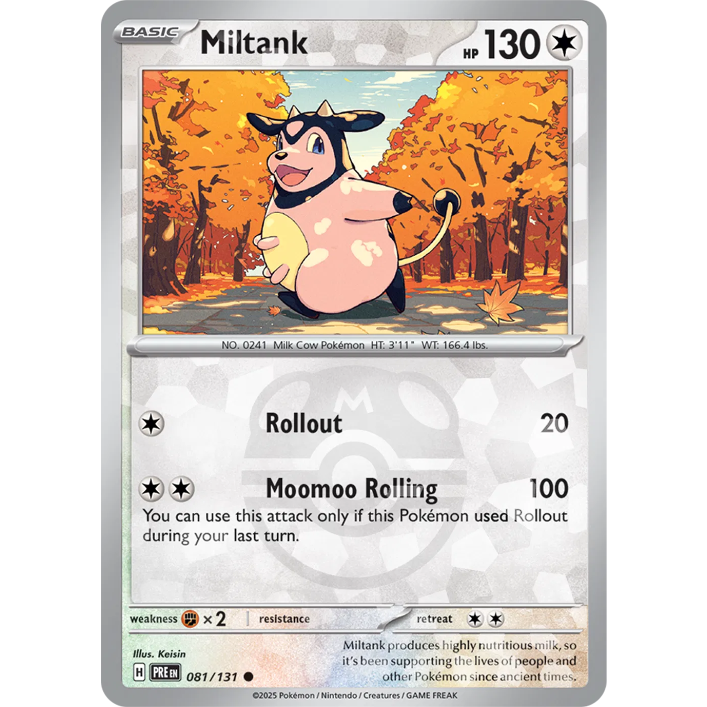 Miltank 081/131 - Prismatic Evolutions - Master Ball Pattern