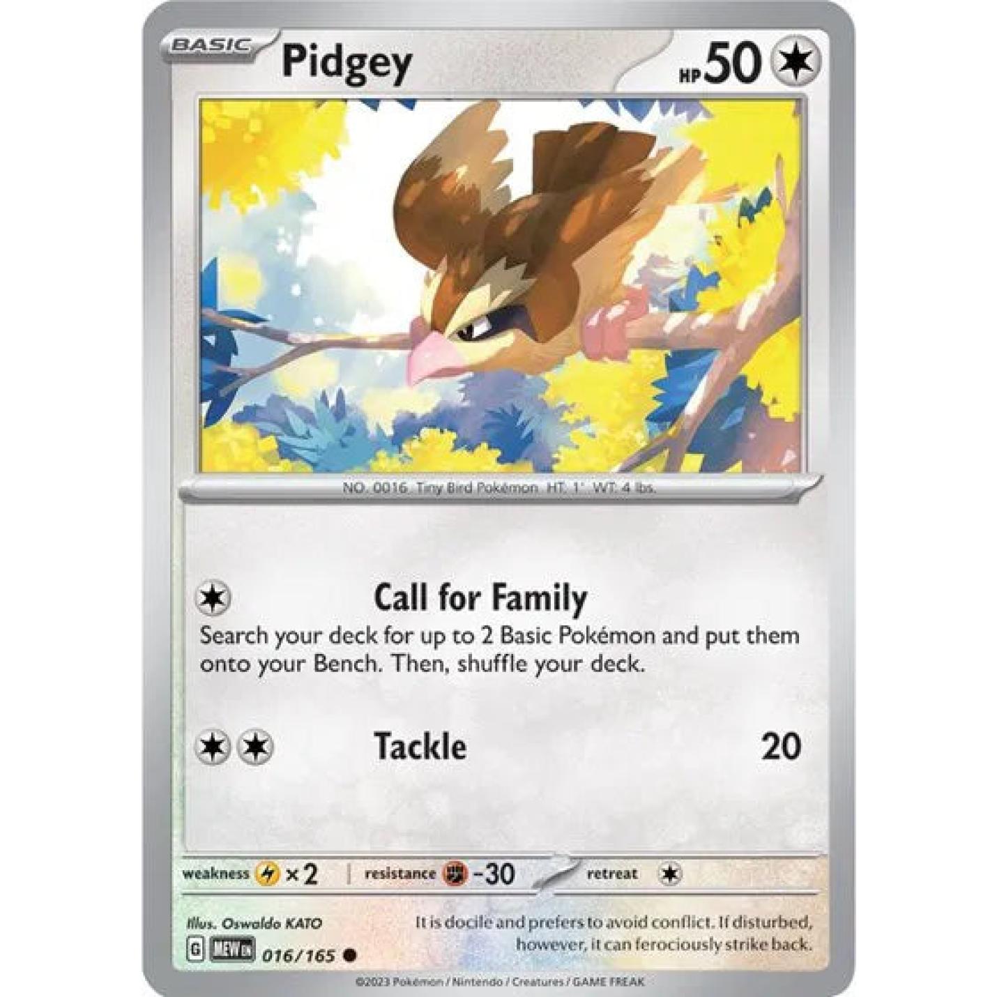 Pidgey 016/165  - Scarlet & Violet 151 - Reverse Holofoil