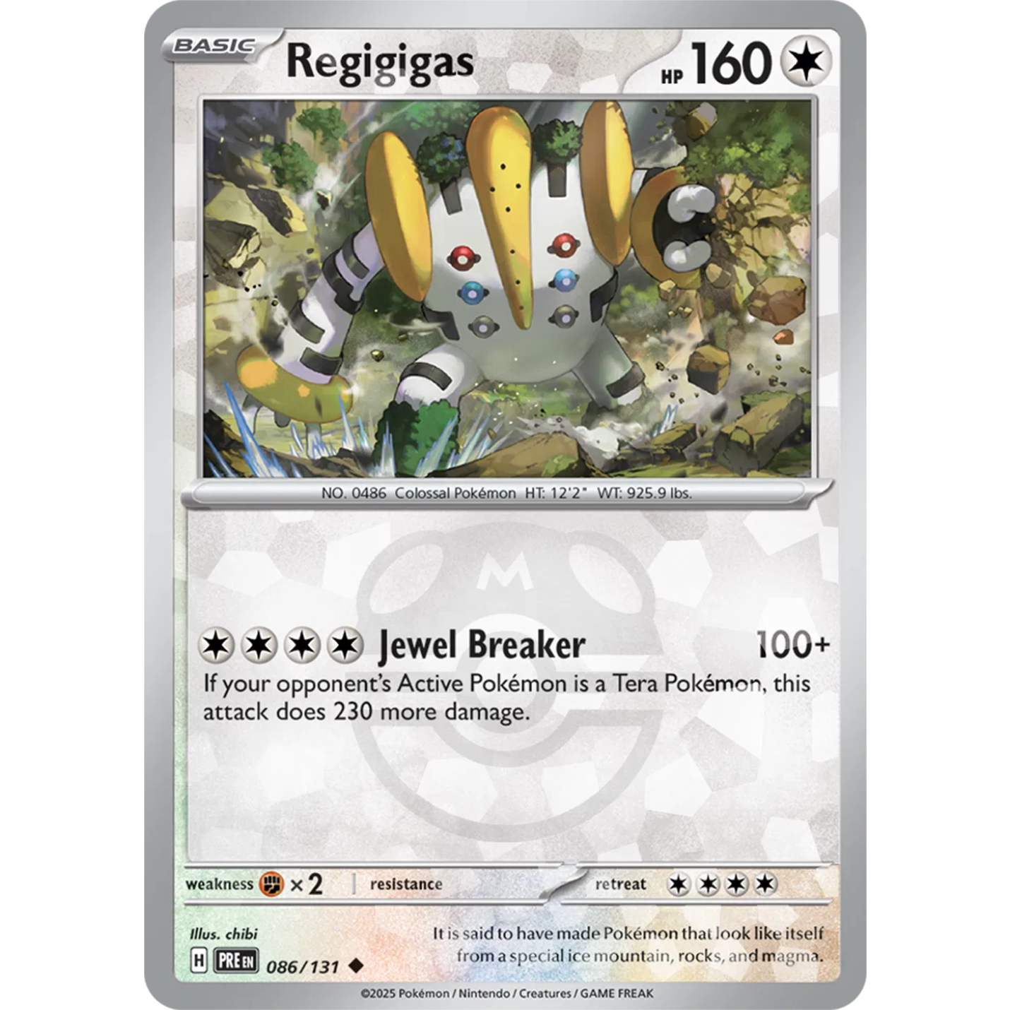 Regigigas 086/131 - Prismatic Evolutions - Master Ball Pattern