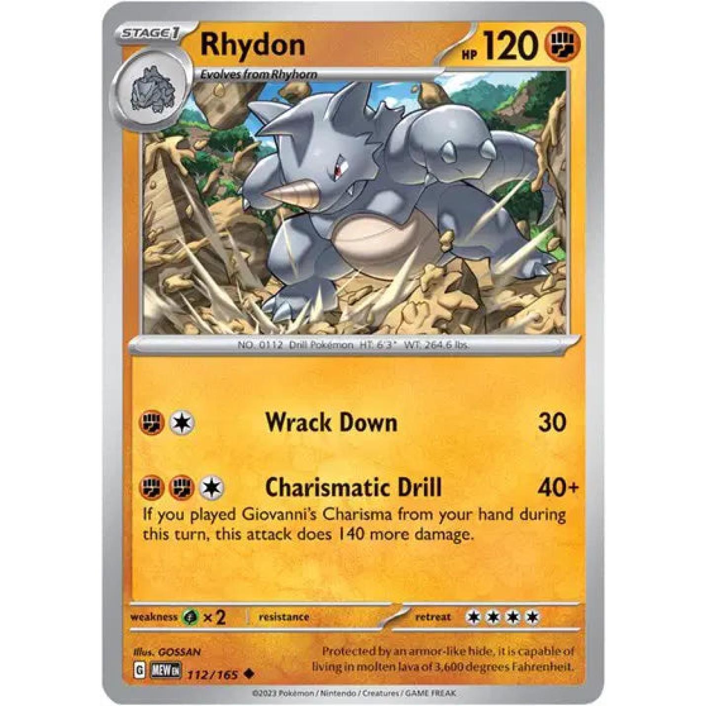 Rhydon 112/165 - Scarlet & Violet 151 - Reverse Holofoil