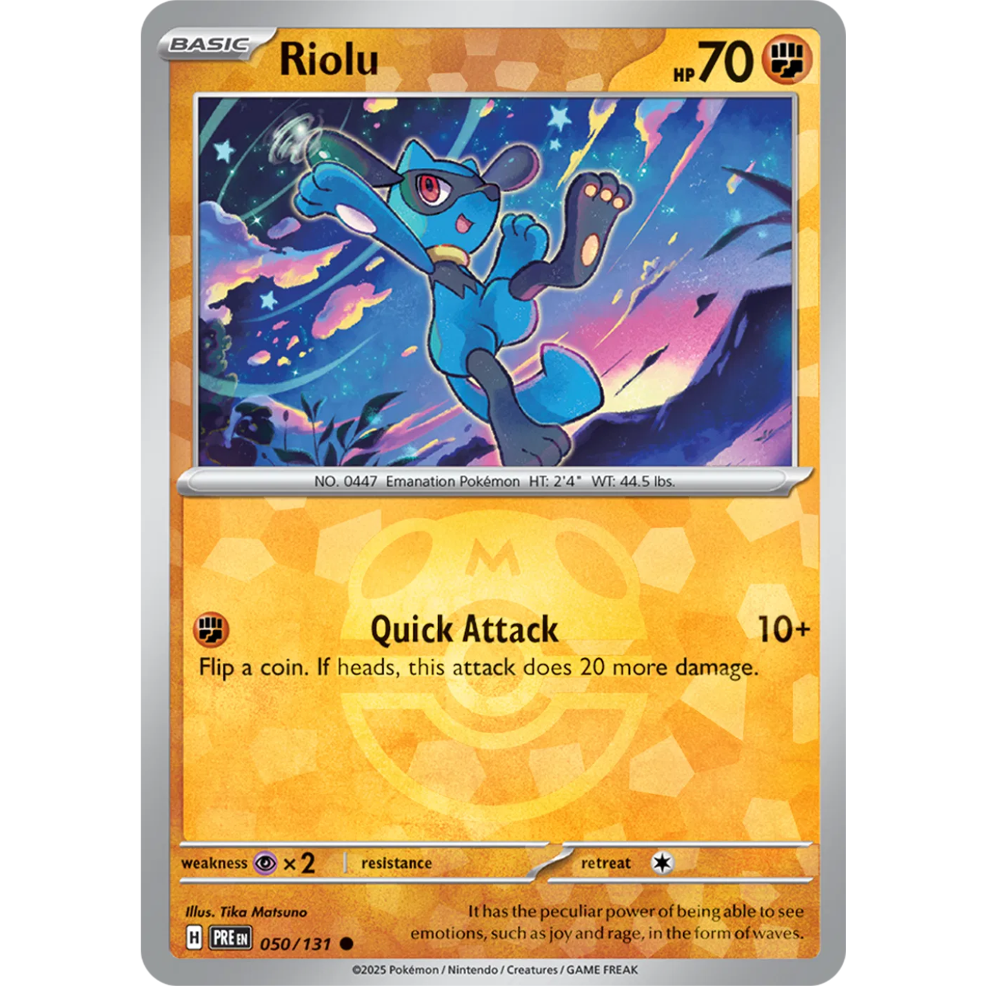 Riolu 050/131 - Prismatic Evolutions - Master Ball Pattern