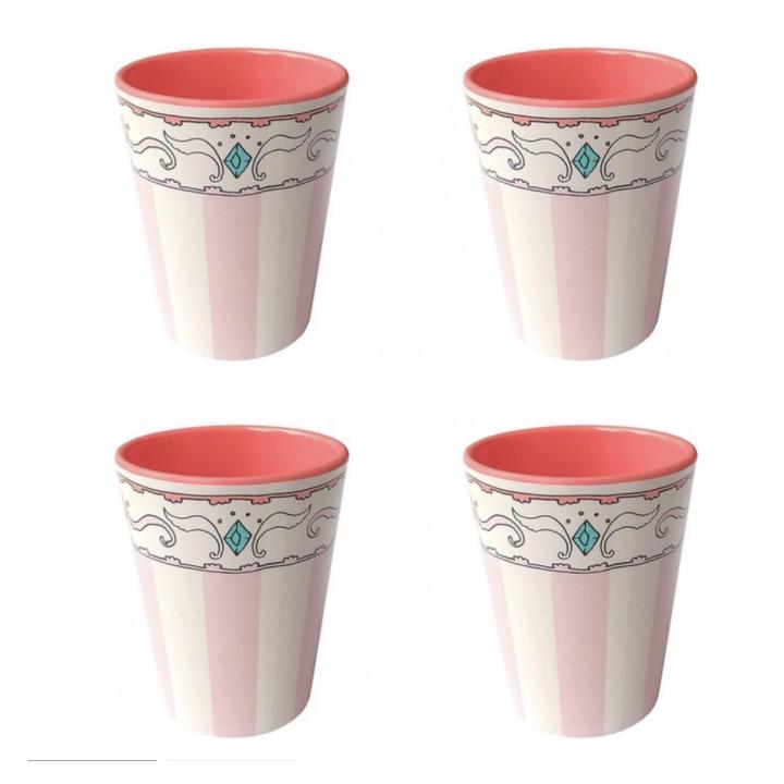 Jill - Set van 4 bekers 0,23 - Koraalrood - Melamine