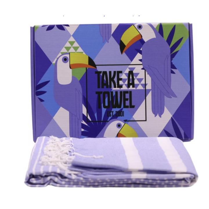 Hamamdoek - Take A Towel - fouta - 90x170 cm - 100% katoen paars