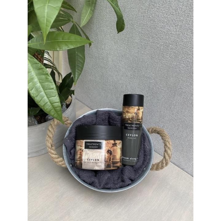 Treatments Ceylon massage geschenkset unisex scrubzout massageolie