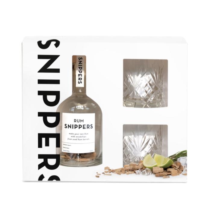 SNIPPERS – GESCHENKVERPAKKING Rum + 2 glazen