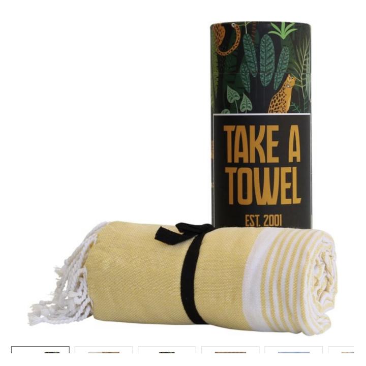 Hamamdoek - Take A Towel - saunadoek - 100x180cm - 100% katoen geel