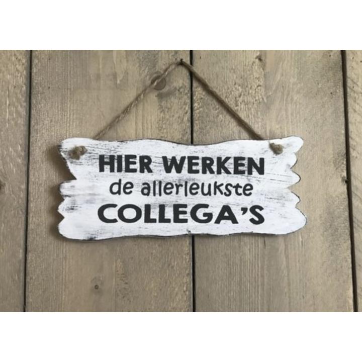Woodart tekstbord collega's 30 x 12cm