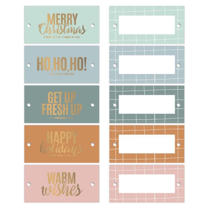 Collectiv Warehouse cadeau labels kerst goud folie quotes 15 stuks