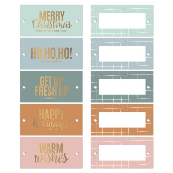 Collectiv Warehouse cadeau labels kerst goud folie quotes 15 stuks