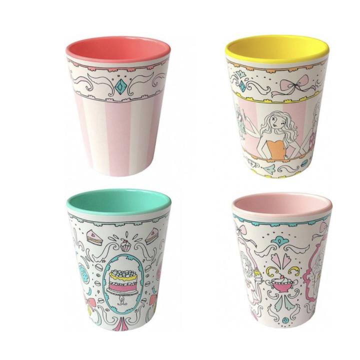 Jill - Set van 4 verschillende bekers 0,23 L - Melamine servies
