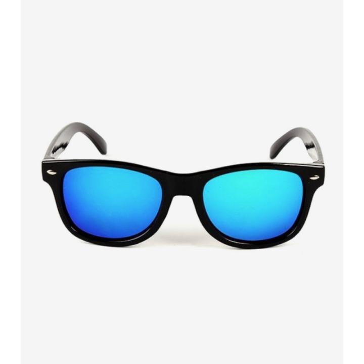Hidzo zonnebril - UV400 - Zwart - Blauwe glazen - Inclusief Brillenkoker