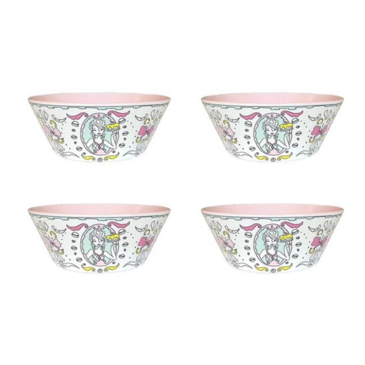 Jill - Set van 4 kommen 14,5 cm - Roze - Melamine servies sinterklaas