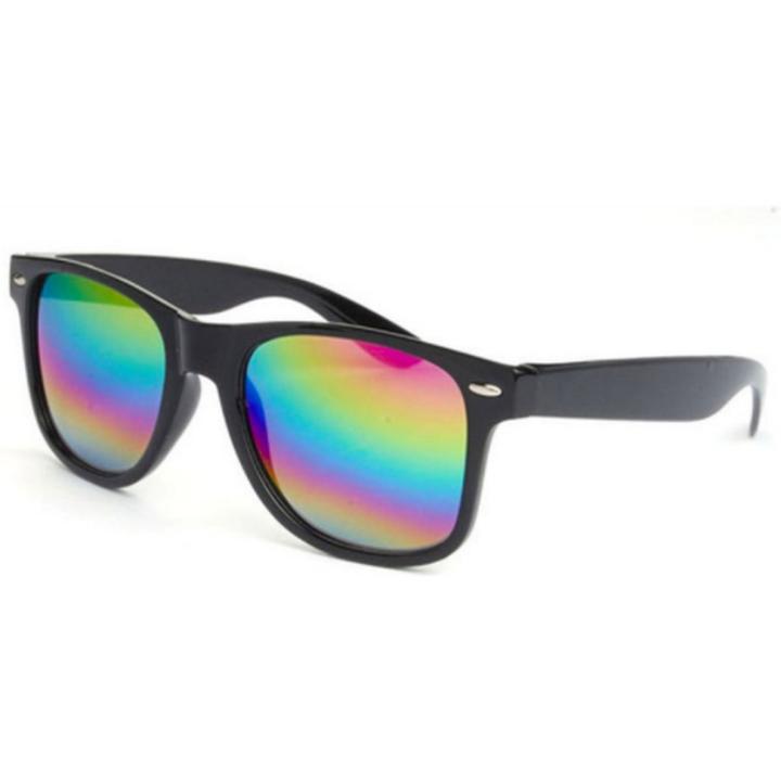 Hidzo Zonnebril Zwart - UV 400 - Regenboog Glazen