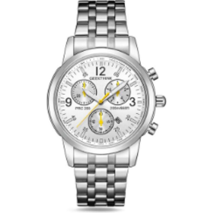 Hidzo Horloge Geekthink ø 37 mm - Zilver - Inclusief horlogedoosje